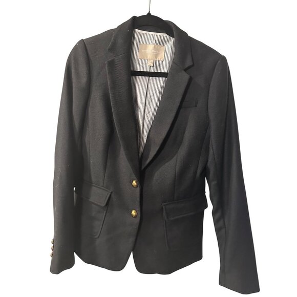 Banana Republic Black Blazer Size 6 Morning Jacket Womens 100% Rayon Shell Polye - Picture 1 of 6